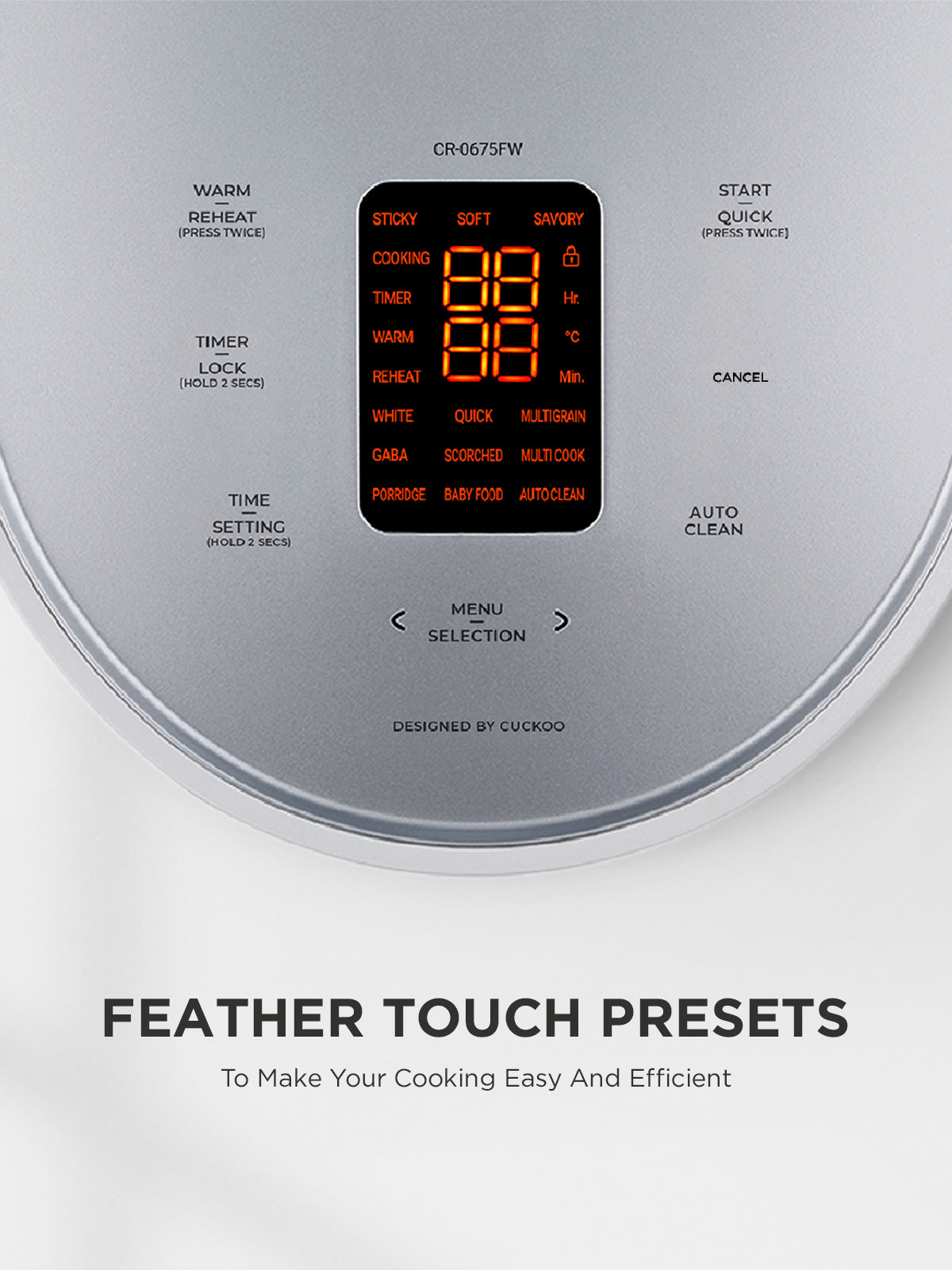 Cuckoo Multifunctional Cooker 2 Litre | 580 Watt |Digital Display| (CR-0675F)